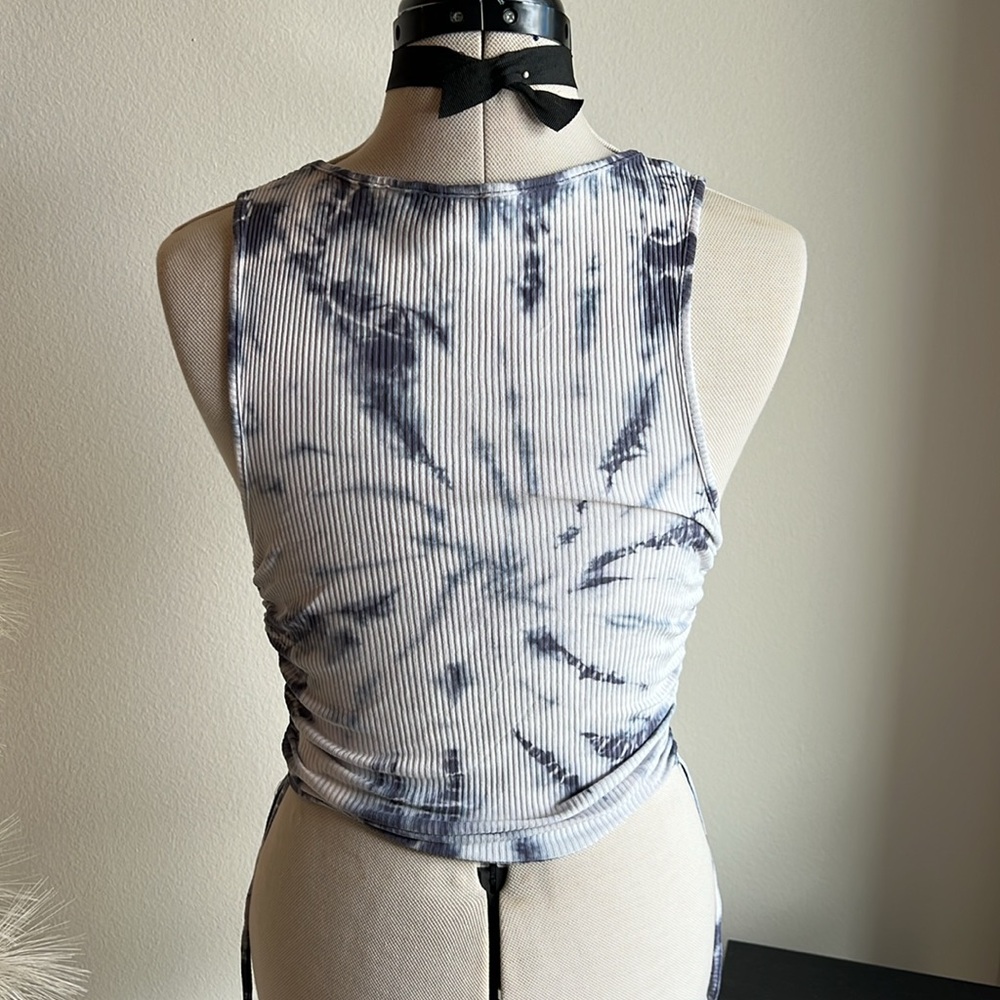 Tie Dye Y2K Knit Tank Top with ruching detail - Picture 5 of 9